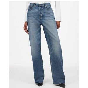 MADEWELL x Kaihara Denim Low-Slung Baggy Jeans High-Rise Raw Hem Denim Pants